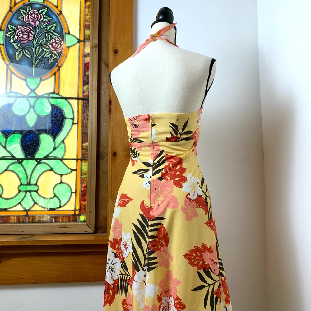 Ann Taylor Hawaiian Sun Neck Tie Dress Sz 2P (XS) - Picture 6 of 10
